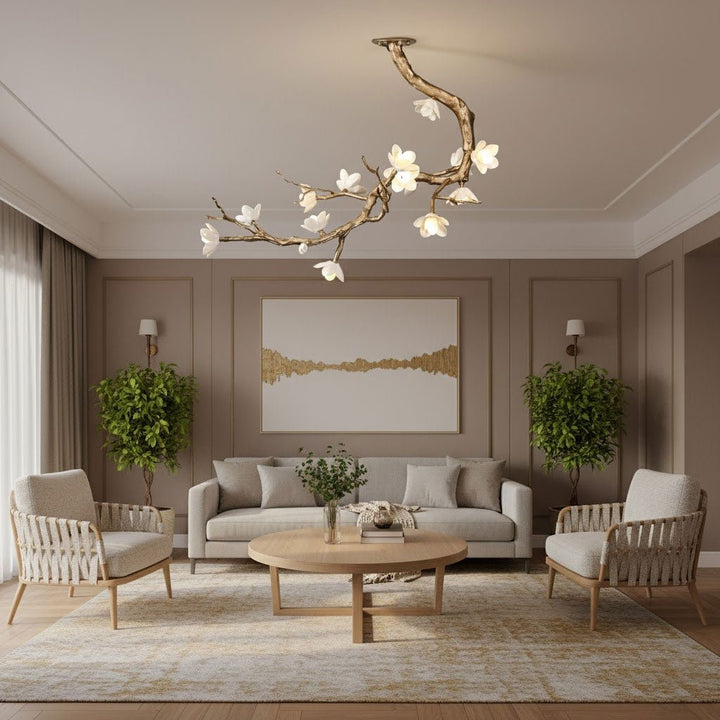 Brass Flower Branch Chandelier - Vakkerlight