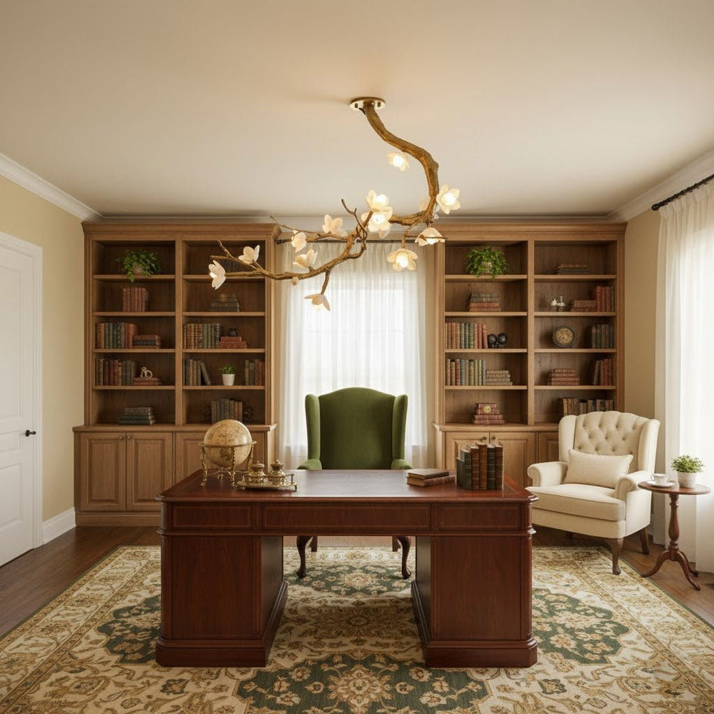 Brass Flower Branch Ceiling Lamp – detail 4
