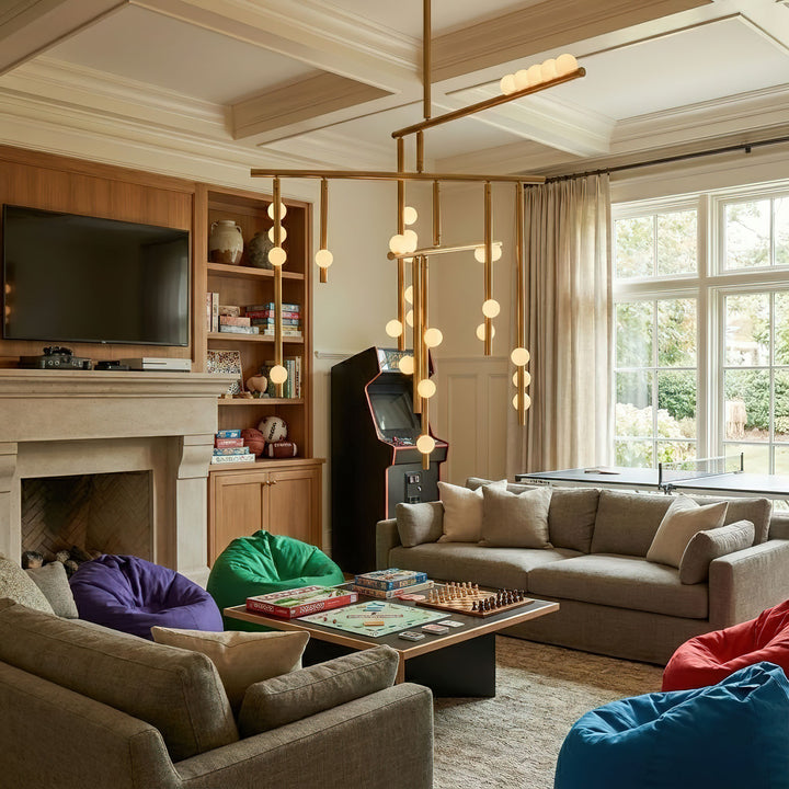 Brass Glass Drop Chandelier - Vakkerlight