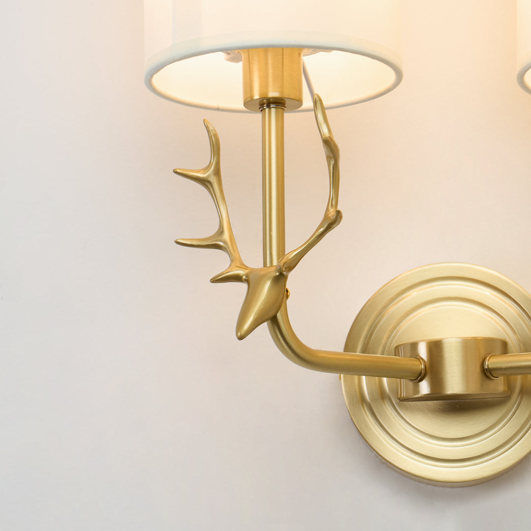 Brass Deer Head Wall Light - Vakkerlight