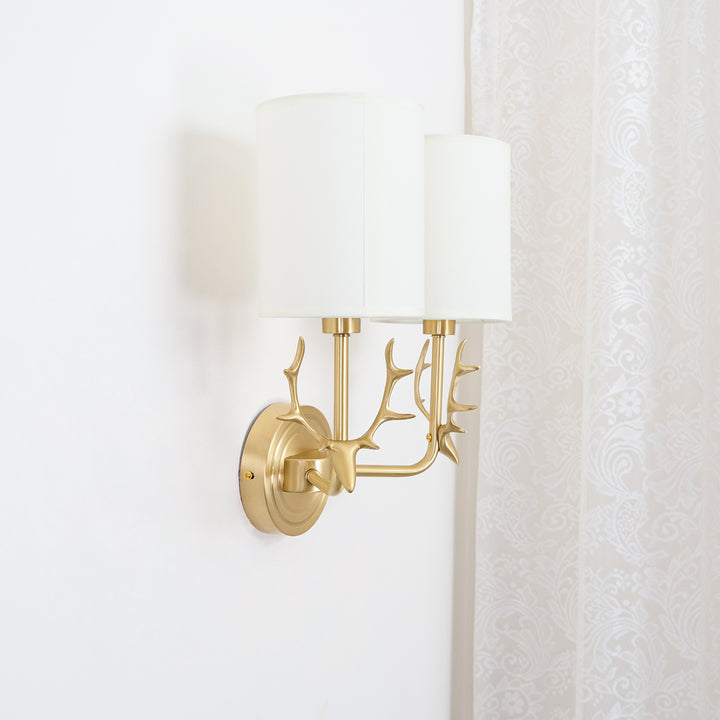 Brass Deer Head Wall Light - Vakkerlight