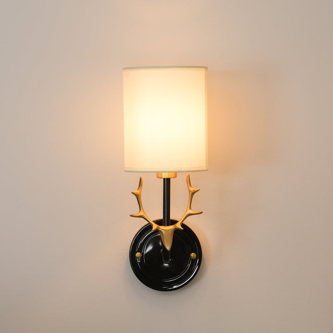 Brass Deer Head Wall Light