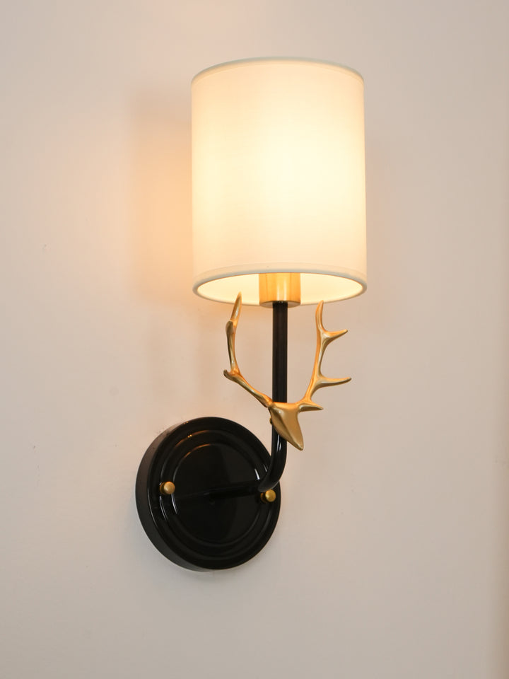 Brass Deer Head Wall Light