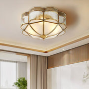 Brass Domed Flush Ceiling Lamp - Vakkerlight