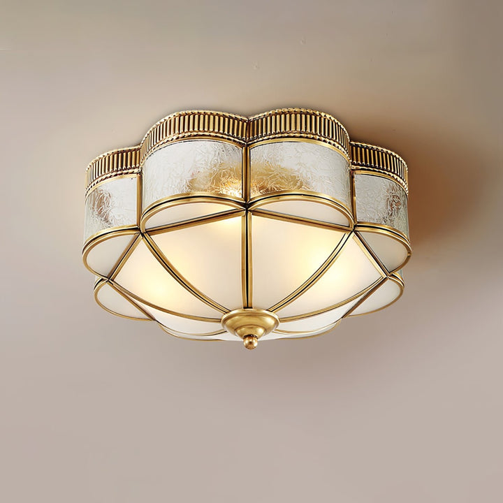 Brass Domed Flush Ceiling Lamp - Vakkerlight