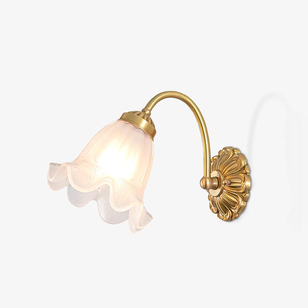 Brass Floral Glass Sconce - Vakkerlight