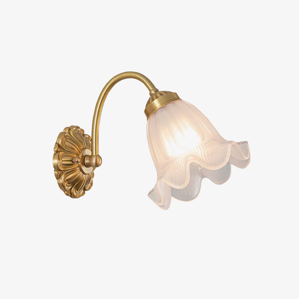 Brass Floral Glass Sconce - Vakkerlight