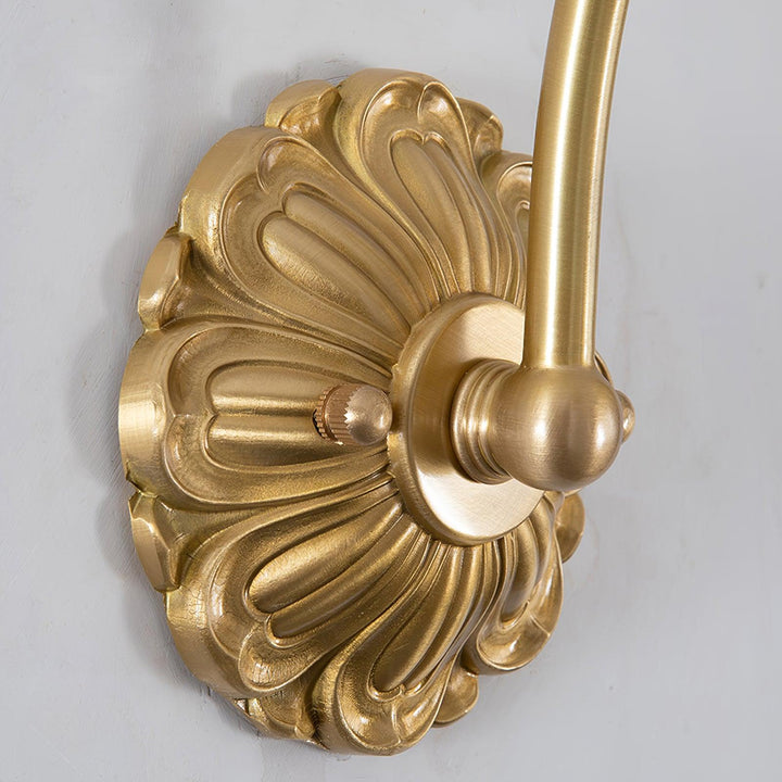 Brass Floral Glass Sconce - Vakkerlight