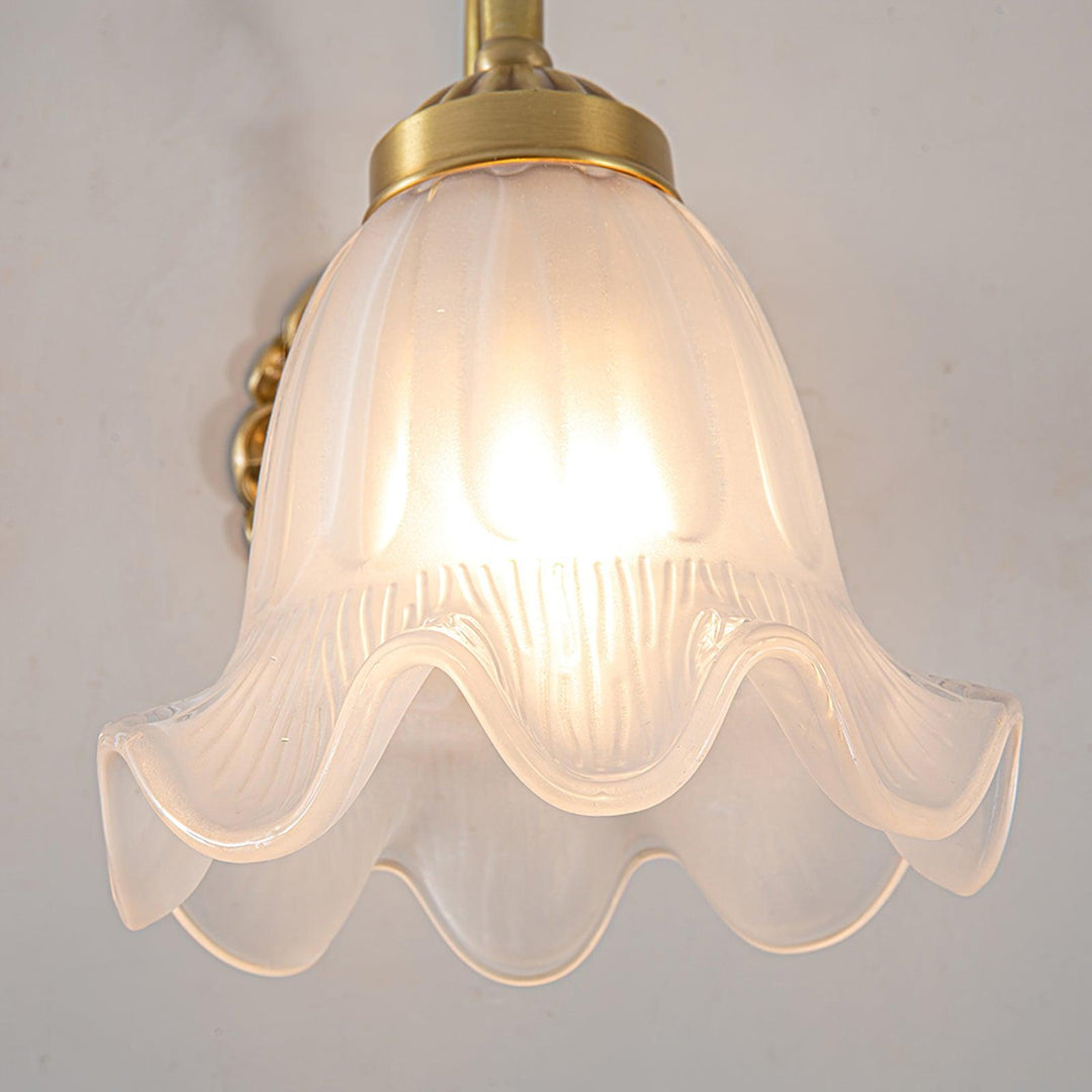 Brass Floral Glass Sconce - Vakkerlight