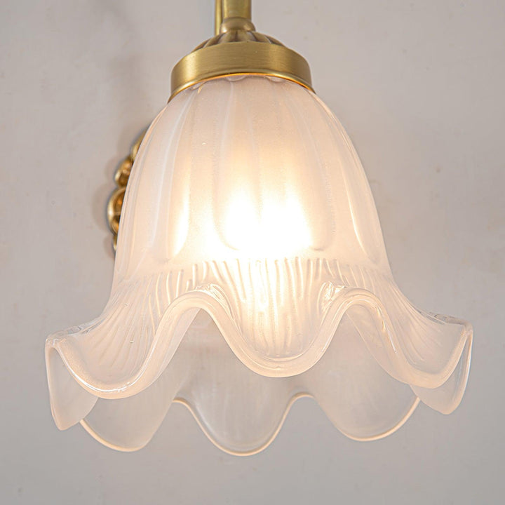 Brass Floral Glass Sconce - Vakkerlight