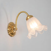 Brass Floral Glass Sconce - Vakkerlight