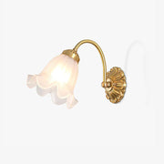 Brass Floral Glass Sconce - Vakkerlight
