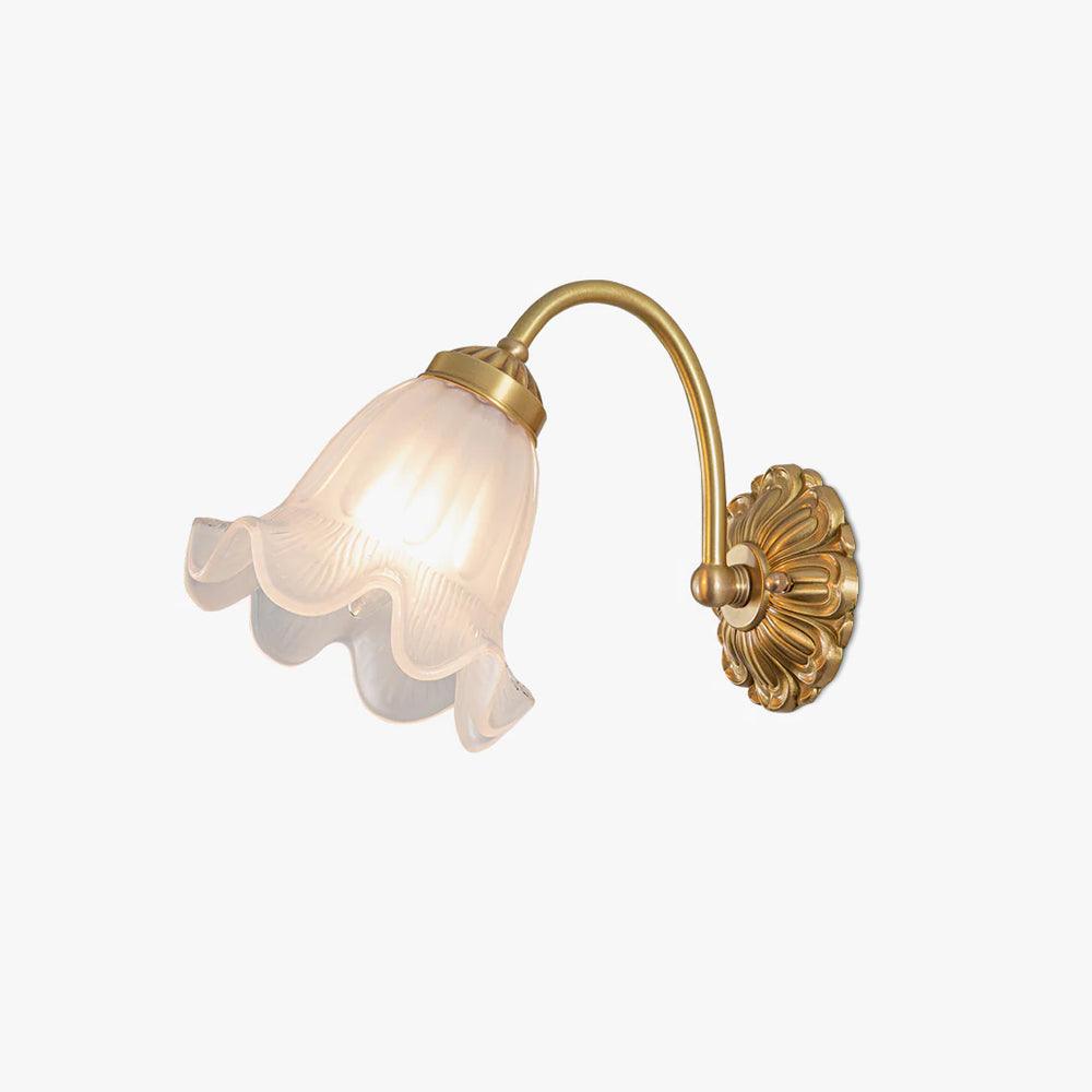 Brass Floral Glass Sconce - Vakkerlight