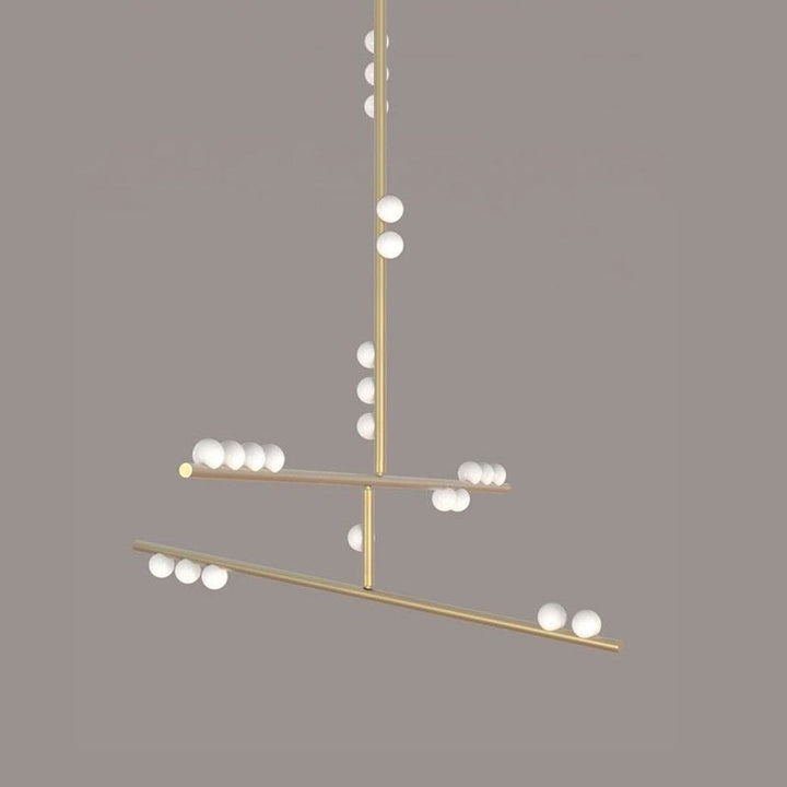 Brass Glass Drop Chandelier - Vakkerlight