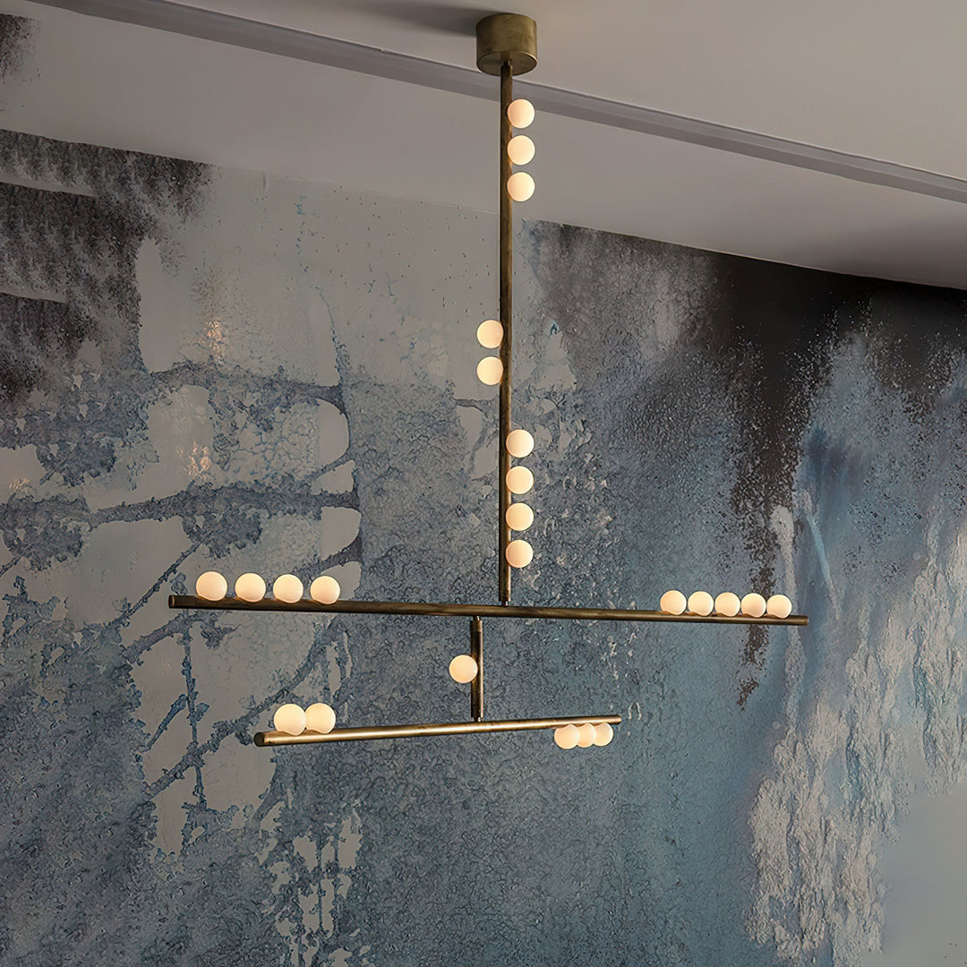 Brass Glass Drop Chandelier - Vakkerlight