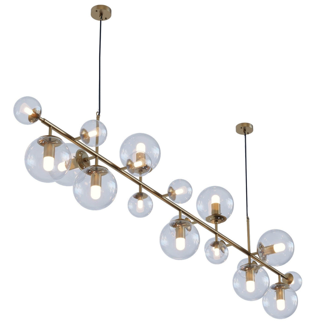 Brass Glass Globe Chandelier - Vakkerlight