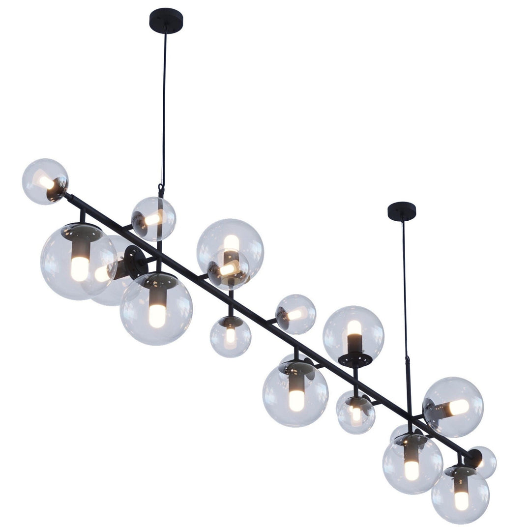 Brass Glass Globe Chandelier - Vakkerlight