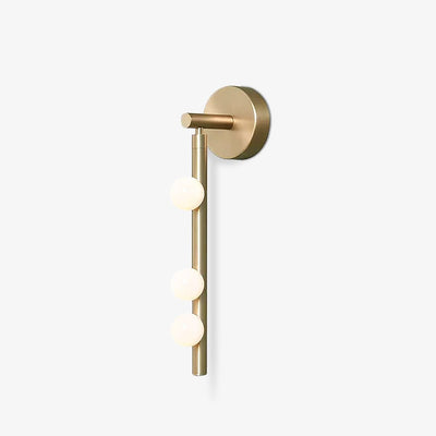 Applique a tubo in ottone e vetro