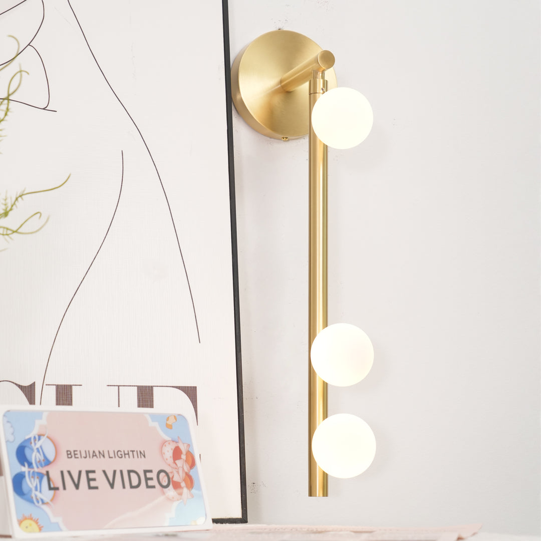 Brass Glass Tube Wall Lamp - Vakkerlight