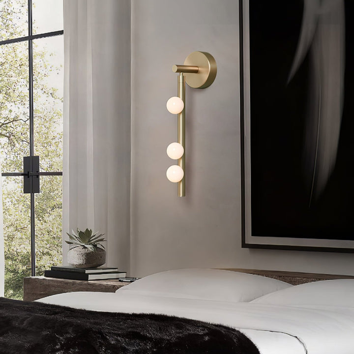 Brass Glass Tube Plug-in Wall Lamp