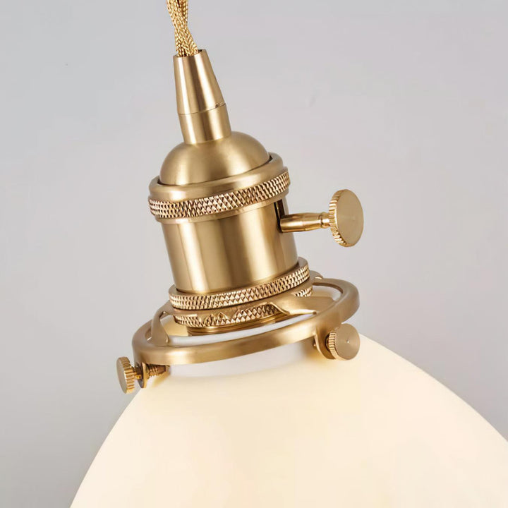 Brass Pleated Ceramic Pendant Lamp - Vakkerlight