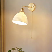 Brass Pleated Ceramic Wall Lamp - Vakkerlight