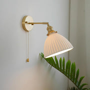 Brass Pleated Ceramic Wall Lamp