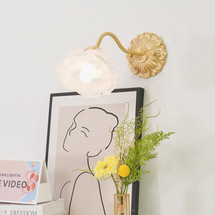 Brass Rose Wall Light