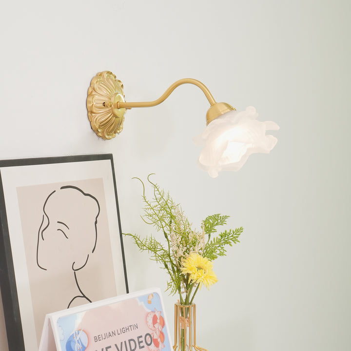 Brass Rose Wall Light