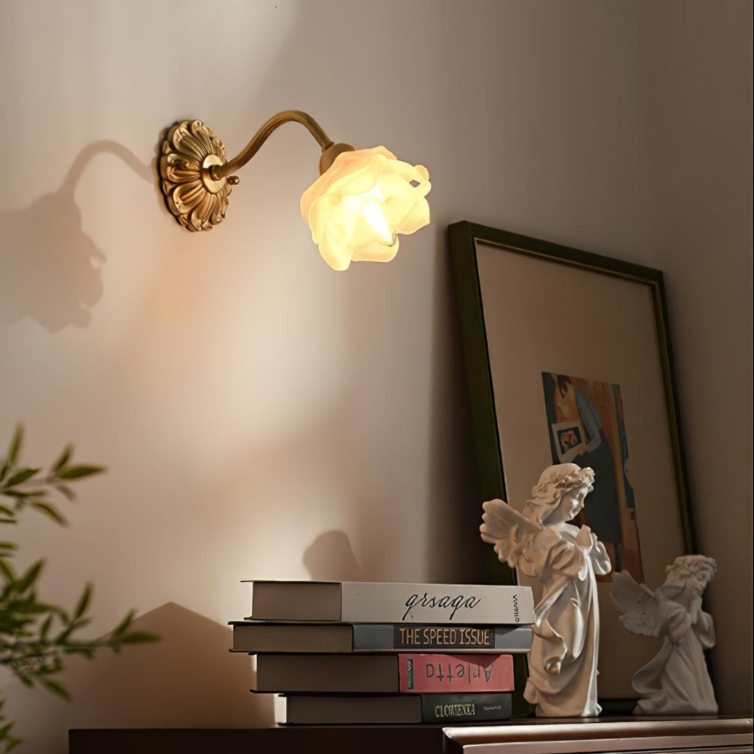 Brass Rose Wall Light - Vakkerlight