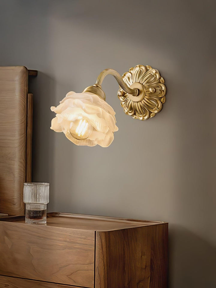 Brass Rose Wall Light - Vakkerlight