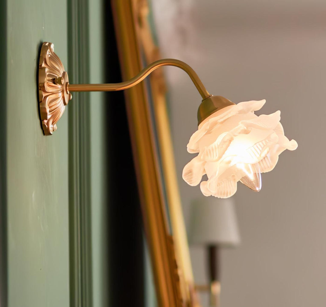 Brass Rose Wall Light - Vakkerlight