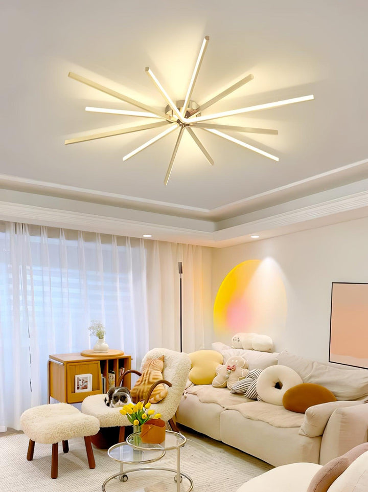 Brass Starbursts Ceiling Lamp - Vakkerlight