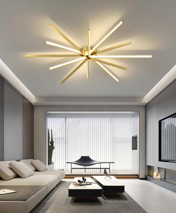 Brass Starbursts Ceiling Lamp - Vakkerlight