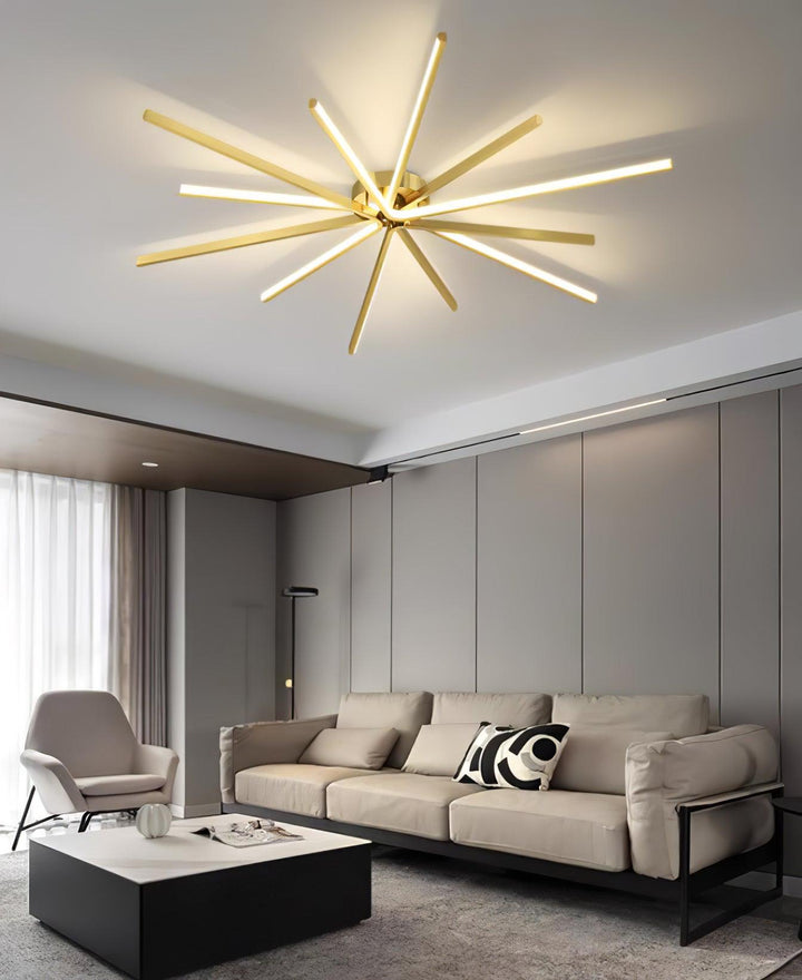 Brass Starbursts Ceiling Lamp - Vakkerlight