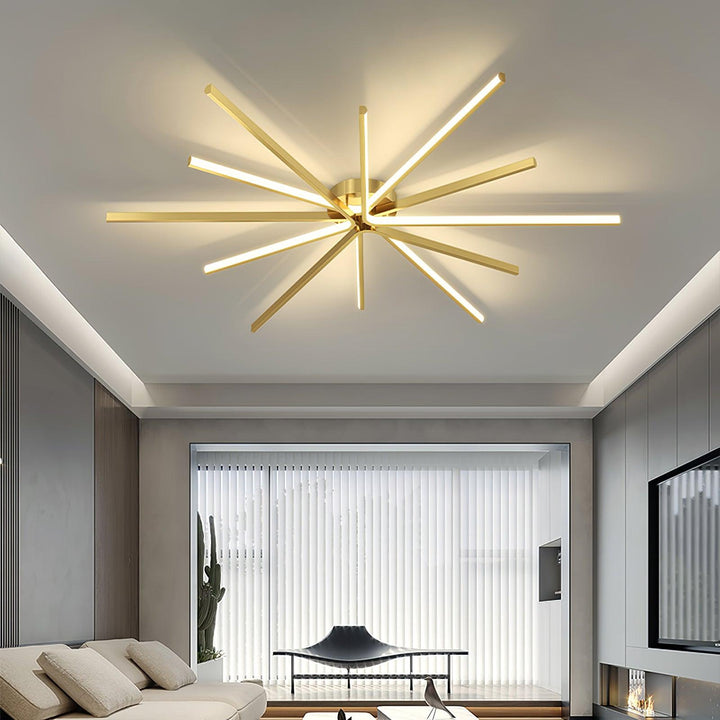 Brass Starbursts Ceiling Lamp - Vakkerlight