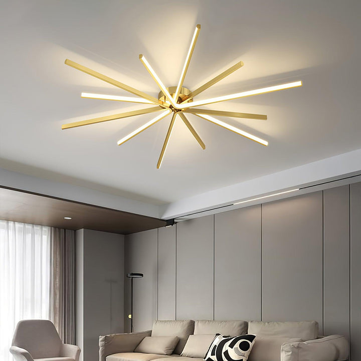 Brass Starbursts Ceiling Lamp - Vakkerlight