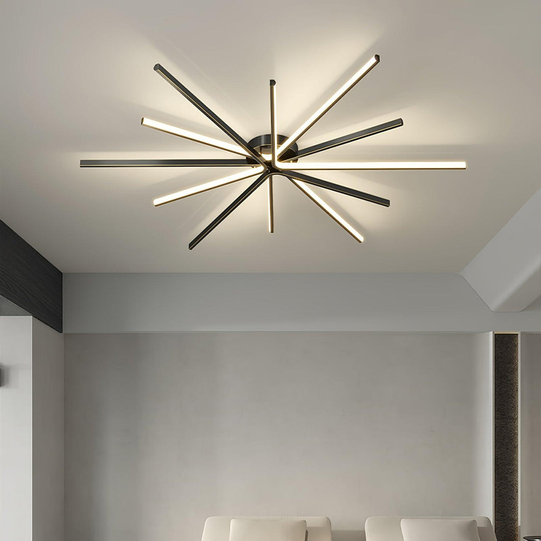 Brass Starbursts Ceiling Lamp - Vakkerlight