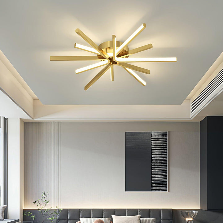 Brass Starbursts Ceiling Lamp - Vakkerlight