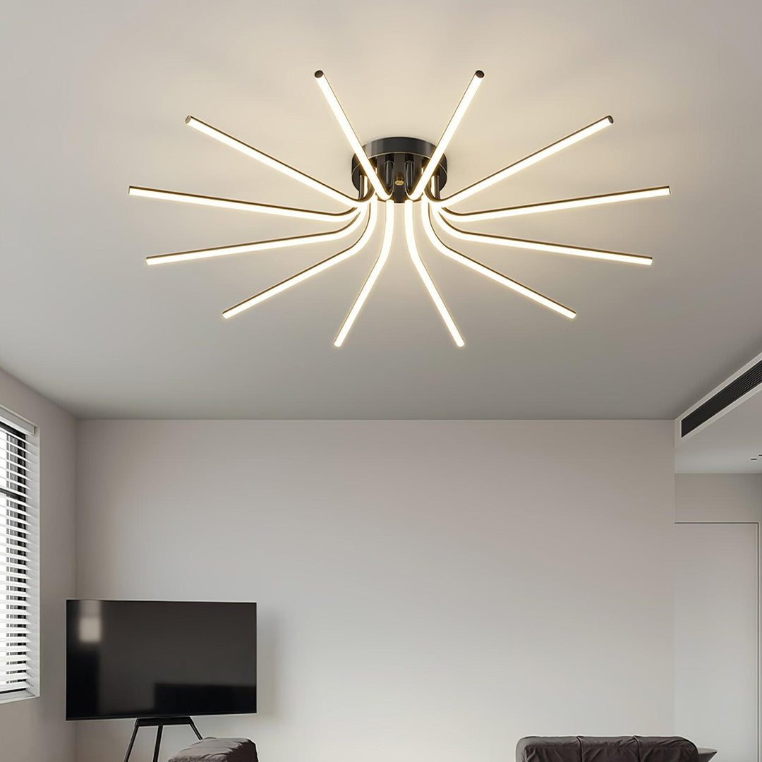 Brass Starbursts Ceiling Lamp - Vakkerlight