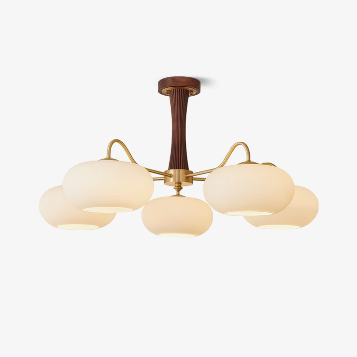 Brass Wooden Persimmon Chandelier - Vakkerlight