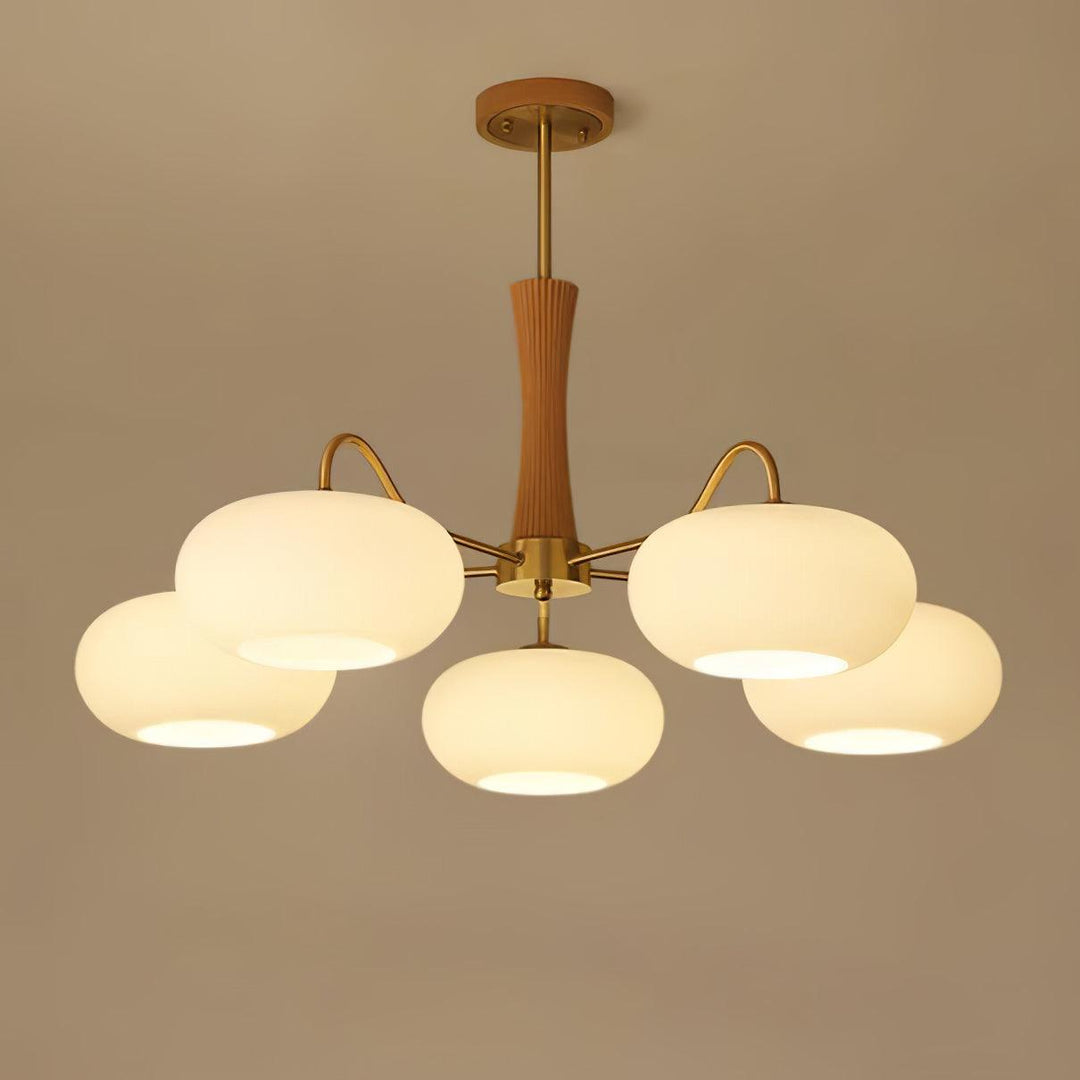 Brass Wooden Persimmon Chandelier - Vakkerlight