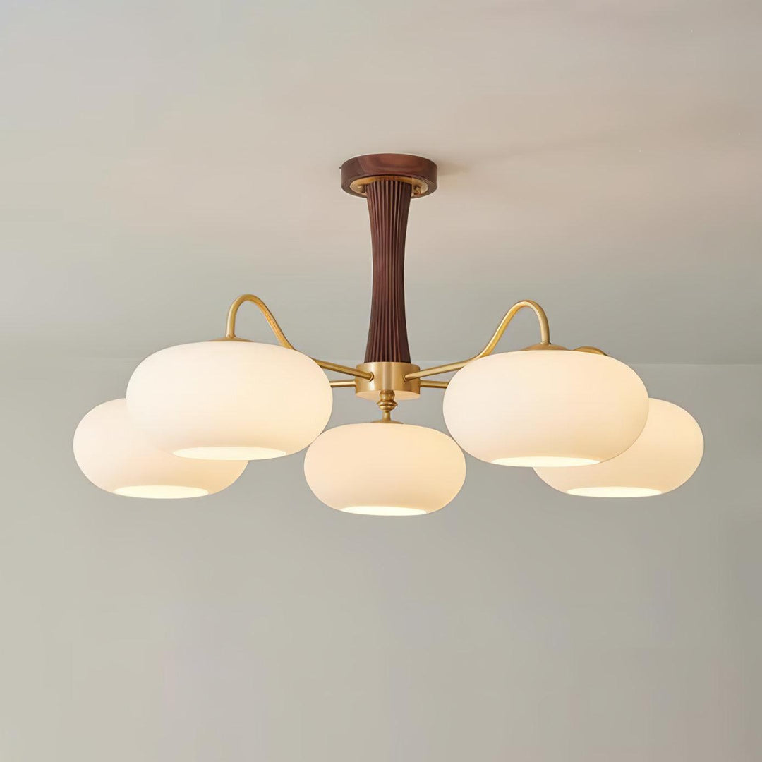 Brass Wooden Persimmon Chandelier - Vakkerlight