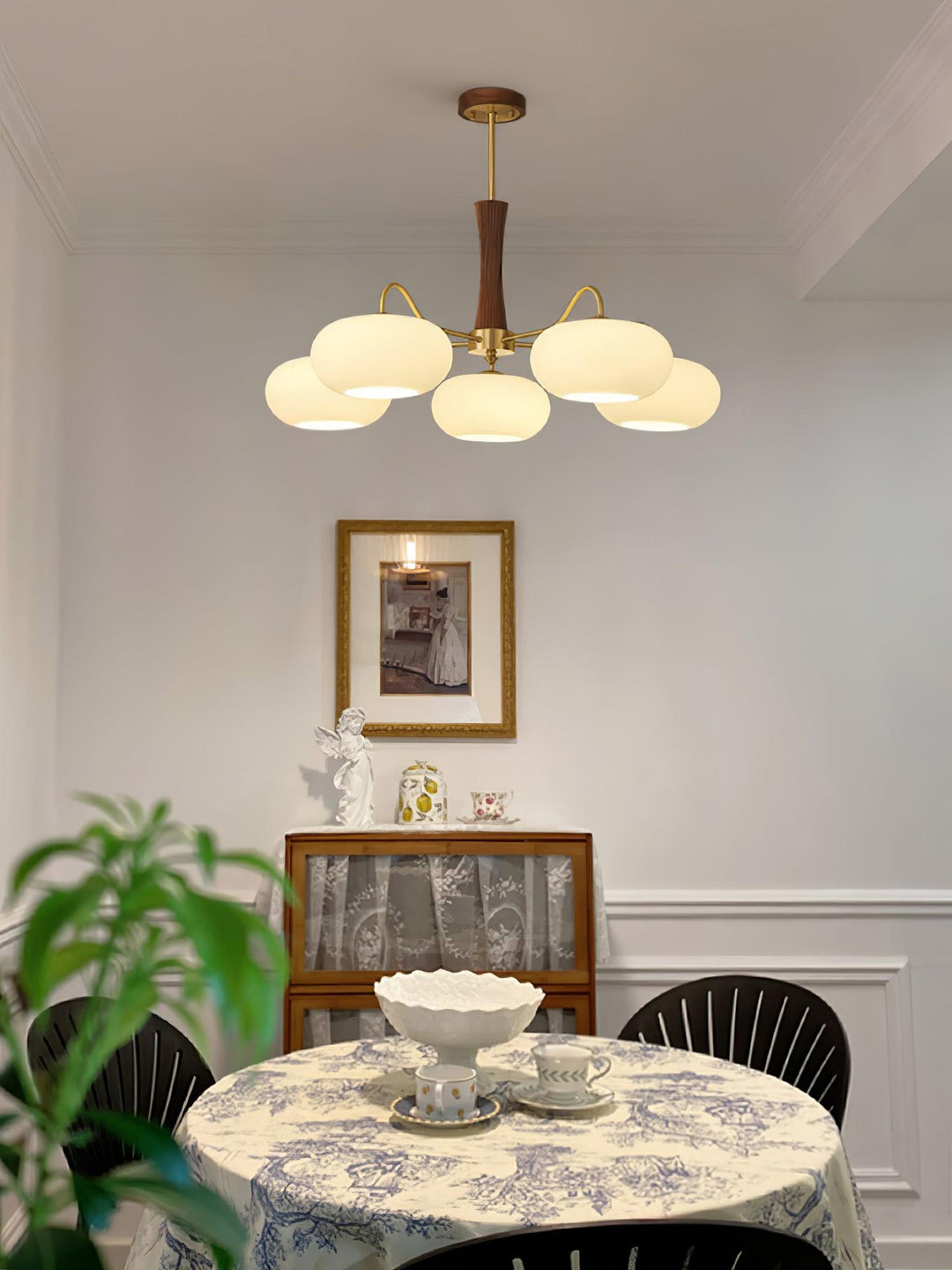 Brass Wooden Persimmon Chandelier - Vakkerlight