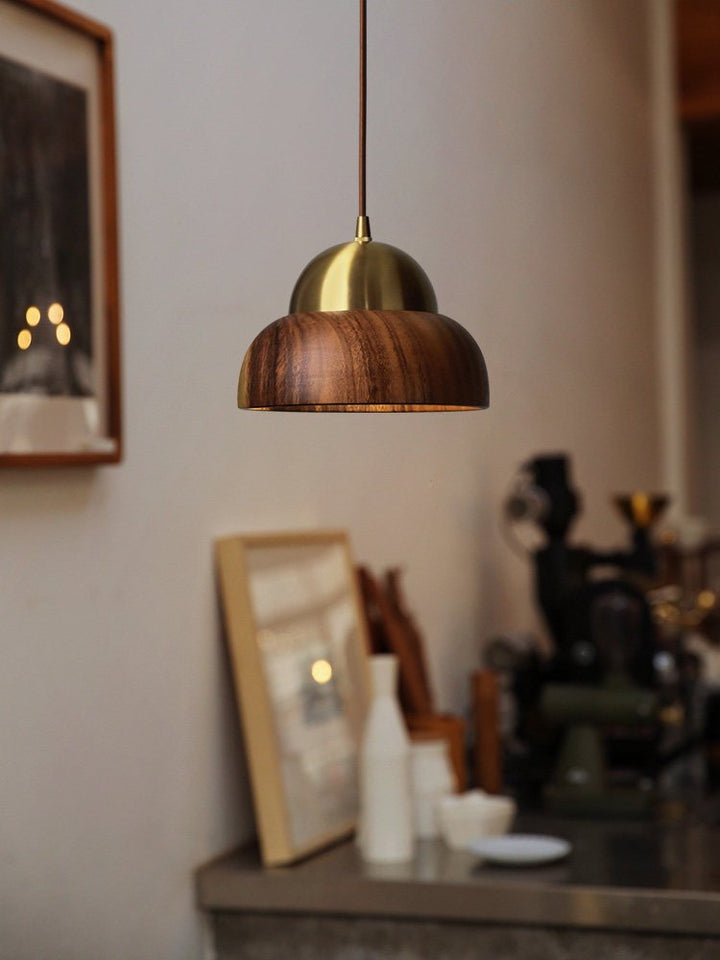 Bravon Wood Dome Pendant Lamp - Vakkerlight