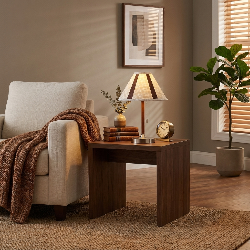 Briar Leather Trim Fabric Table Lamp