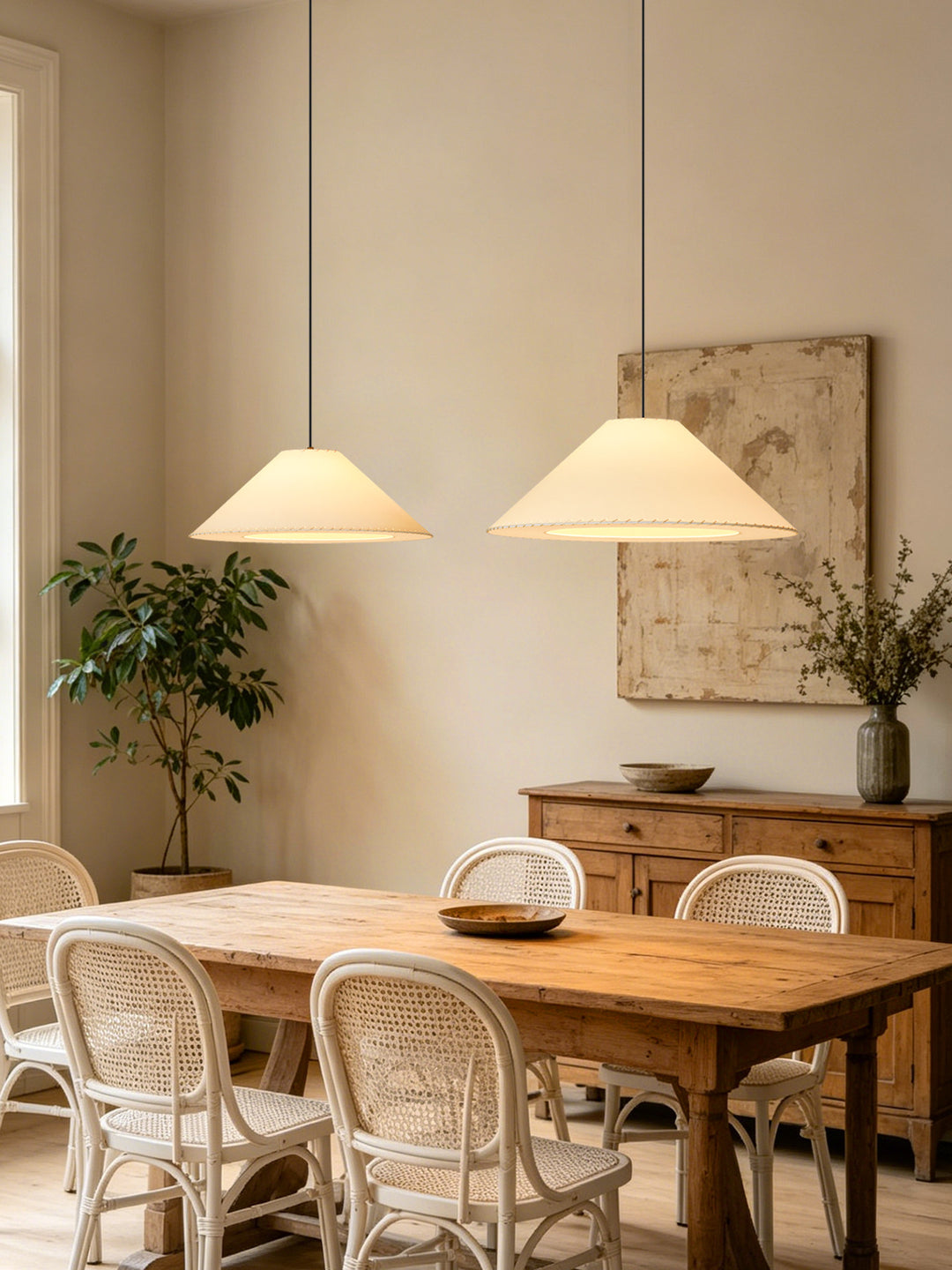 Brim Fabric Cone Pendant Lamp