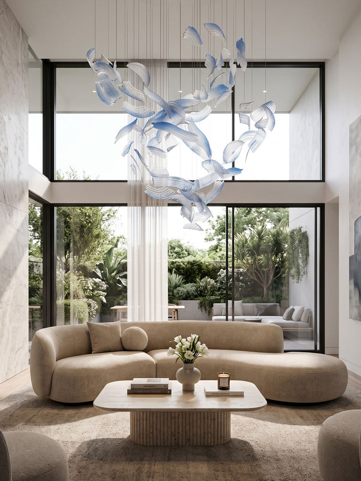 Brush Art Glass Chandelier