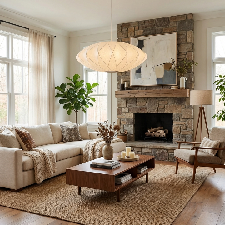 Bubble Mulberry Silk Pendant Lamp