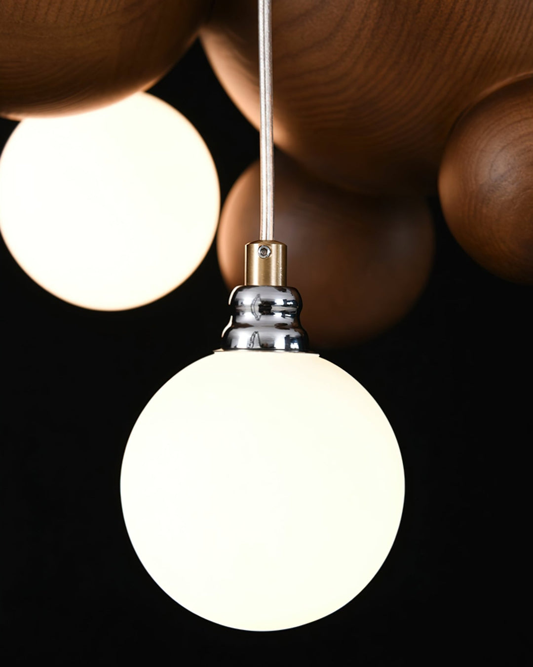 Bubble Wood Balls Chandelier - Vakkerlight